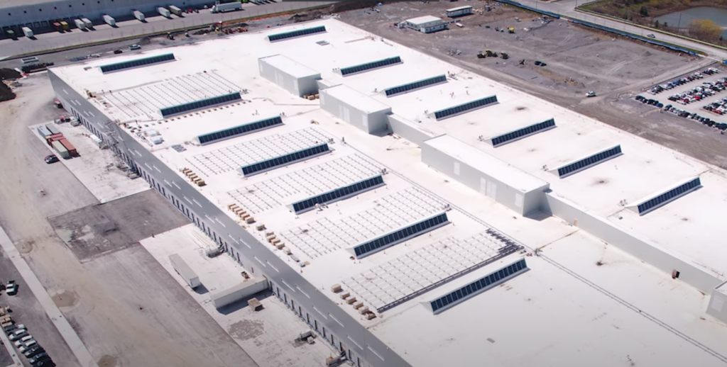 birds eye view of a large industrial building