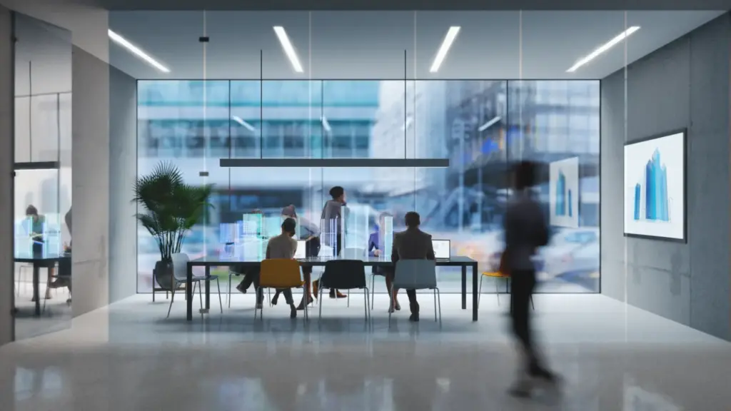 blurred image of a modern office