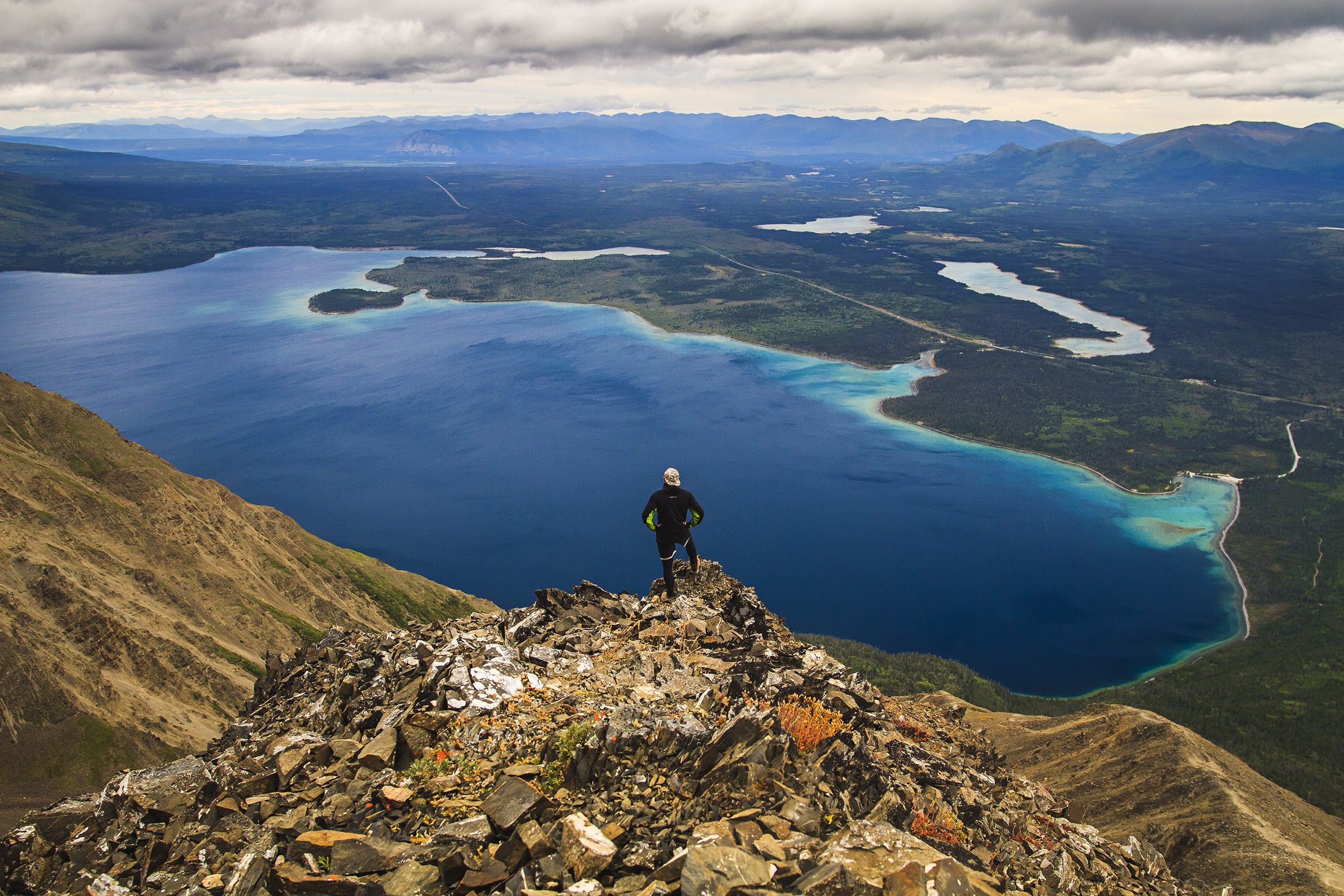 Beautiful landscape, hiker