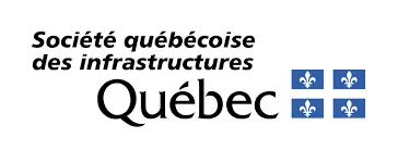 Logo that reads Societe quebecoise des infrastrucures Quebec